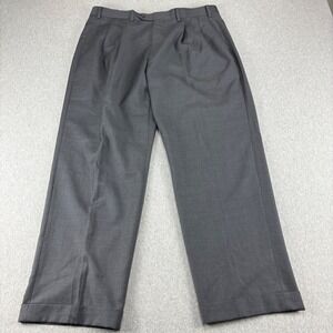 Ralph Ralph Lauren Pants Mens P36 x 30 Y2K Gray 100% Wool Pleated‎ Cuffed Leg